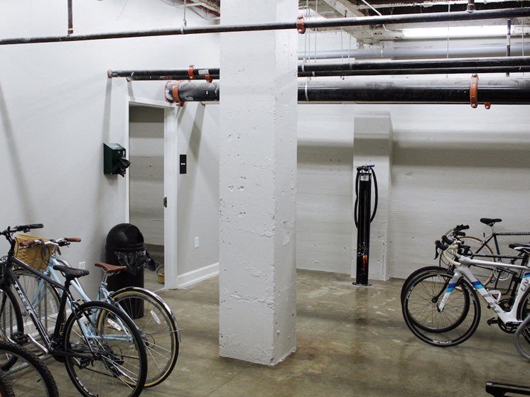 bike shop with bike storage area at Thomas Jefferson Tower