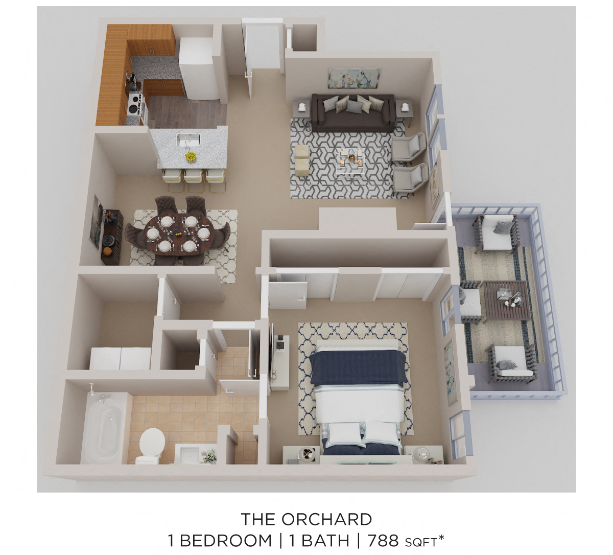 One Bedroom floor plan