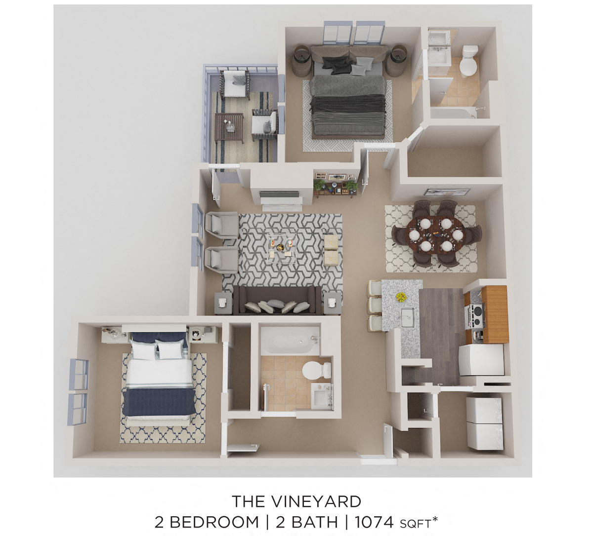 Two Bedroom 2 Bath floor plan