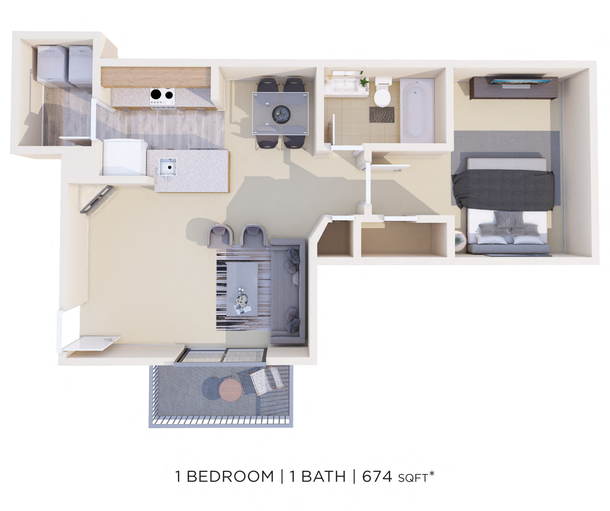 One Bedroom floor plan