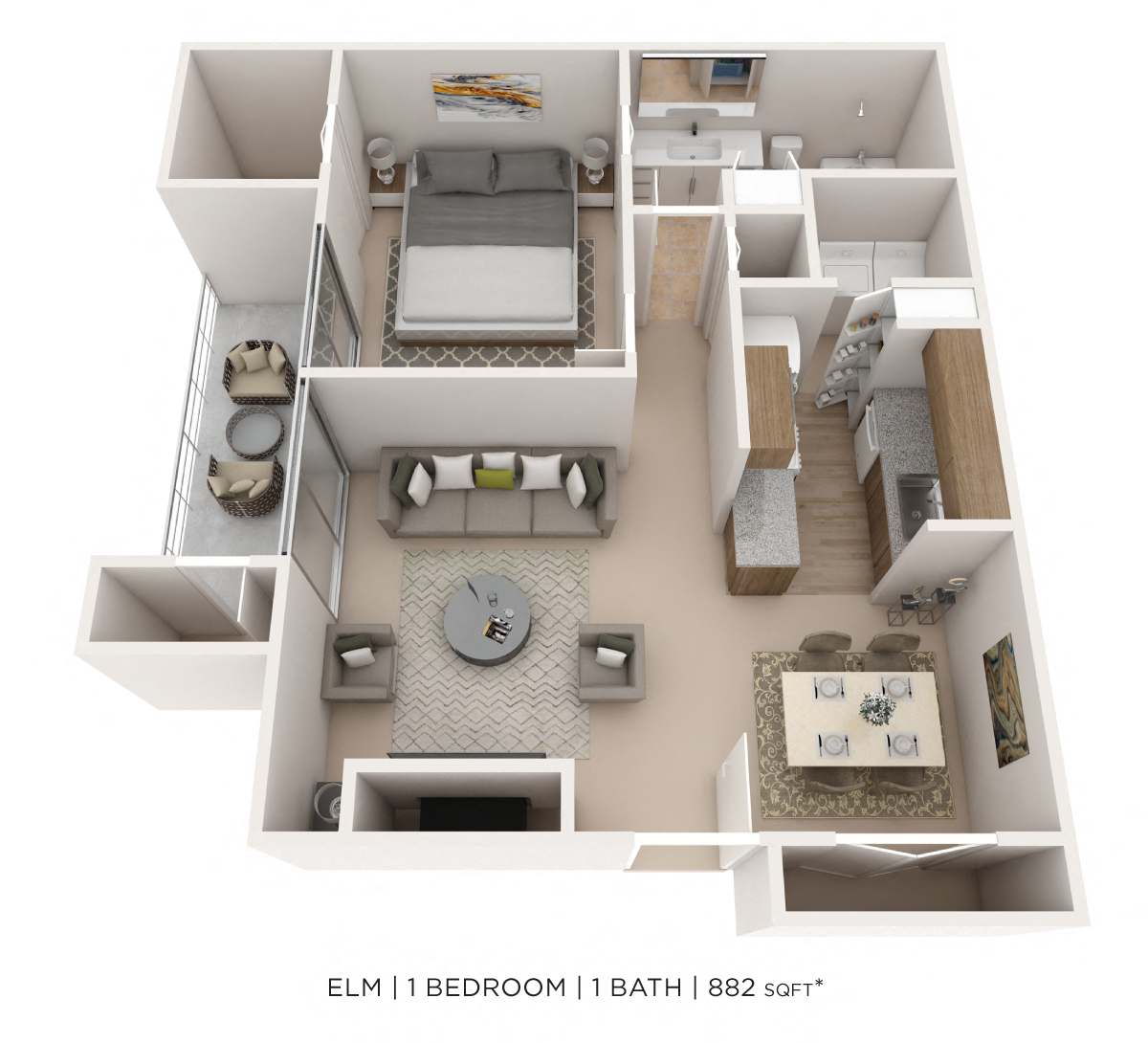 One Bedroom floor plan
