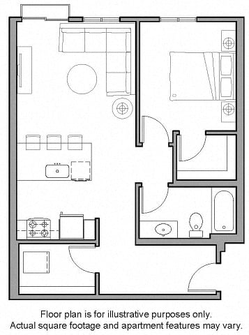 A11 1 Bed South Floorplan Image