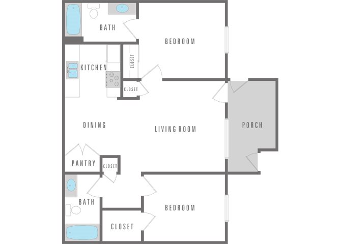 2 bed 2 bath