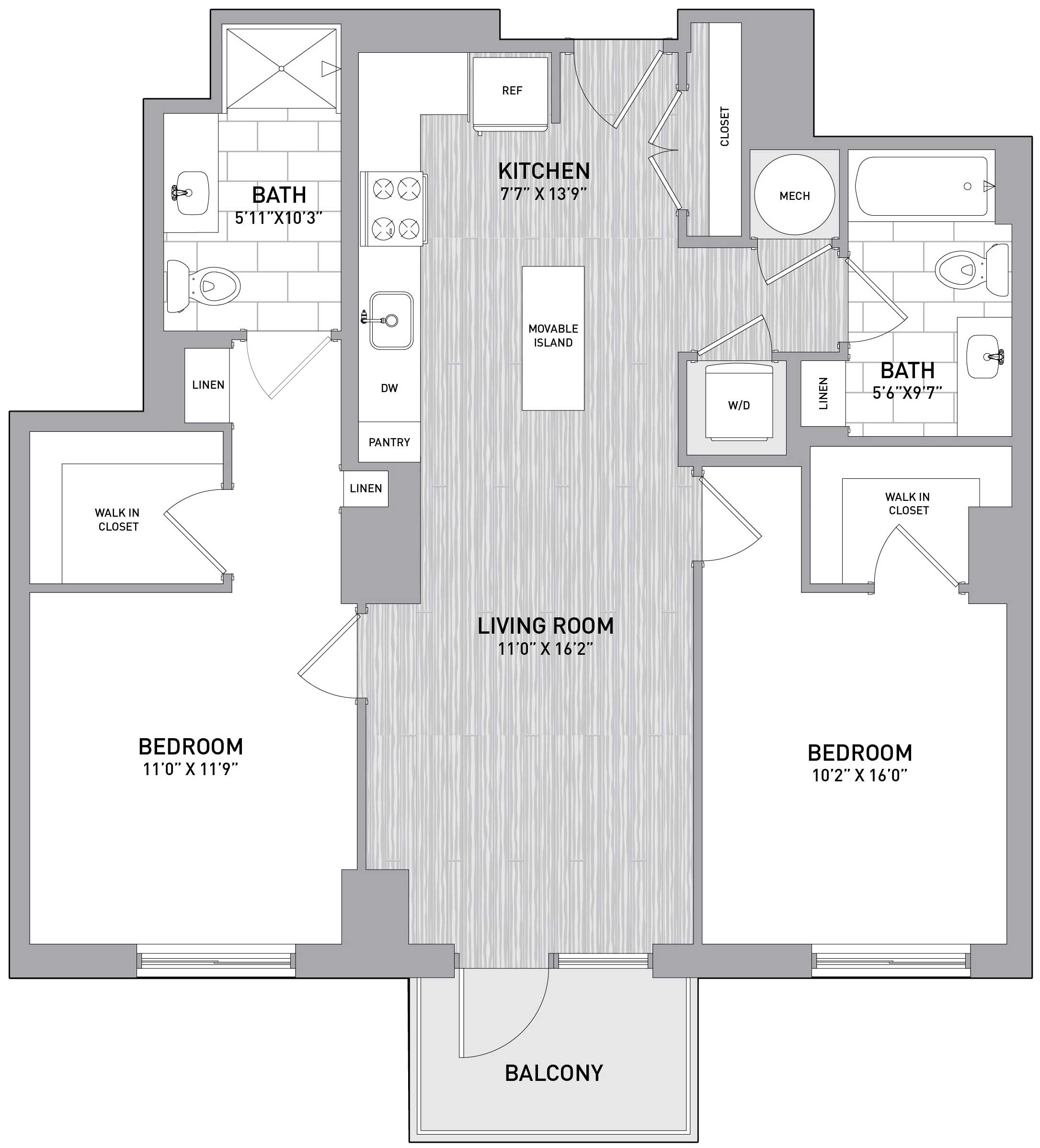 Floor Plan Image of Apartment Apt 151-0907