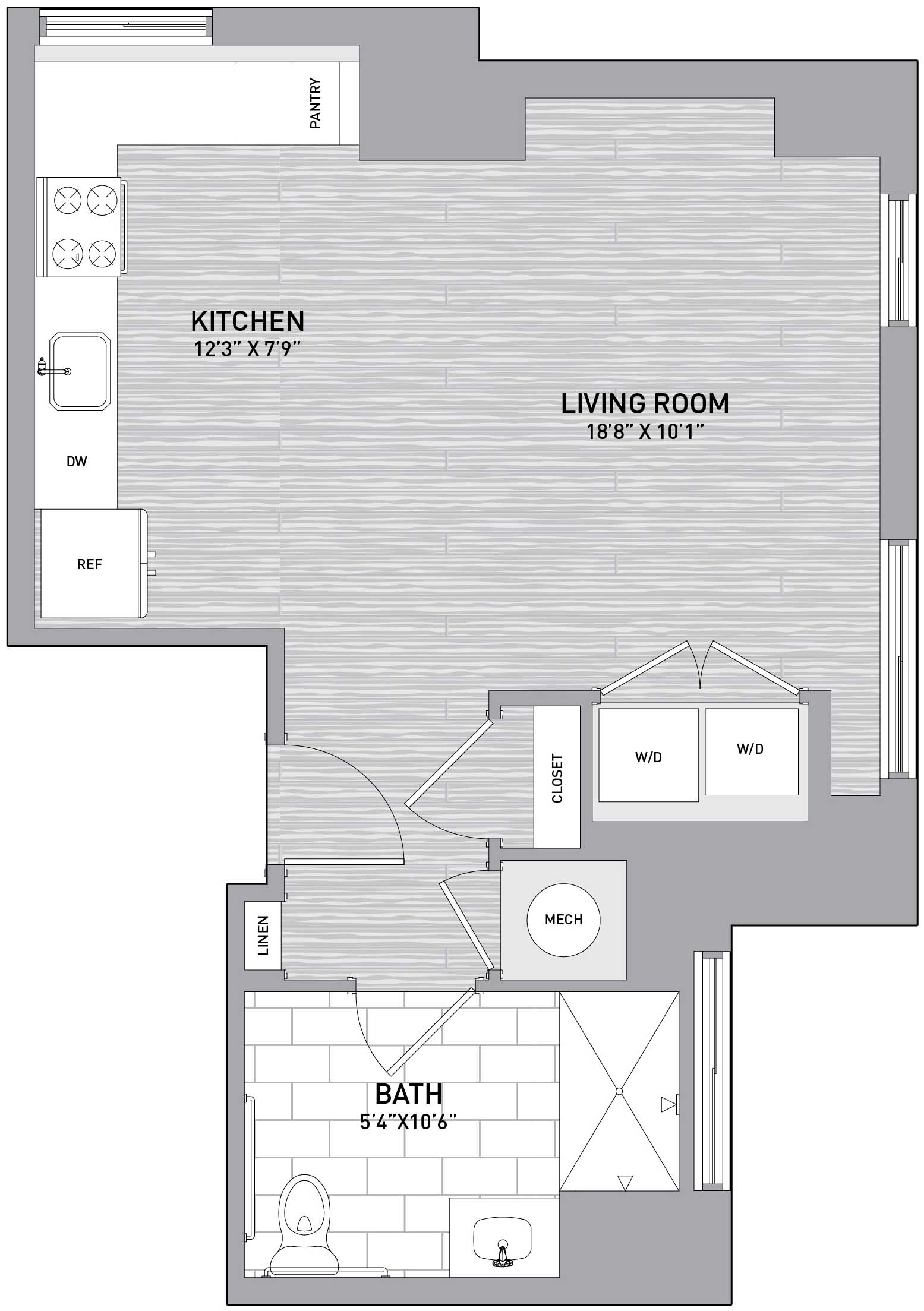Floor Plan Image of Apartment Apt 151-1201