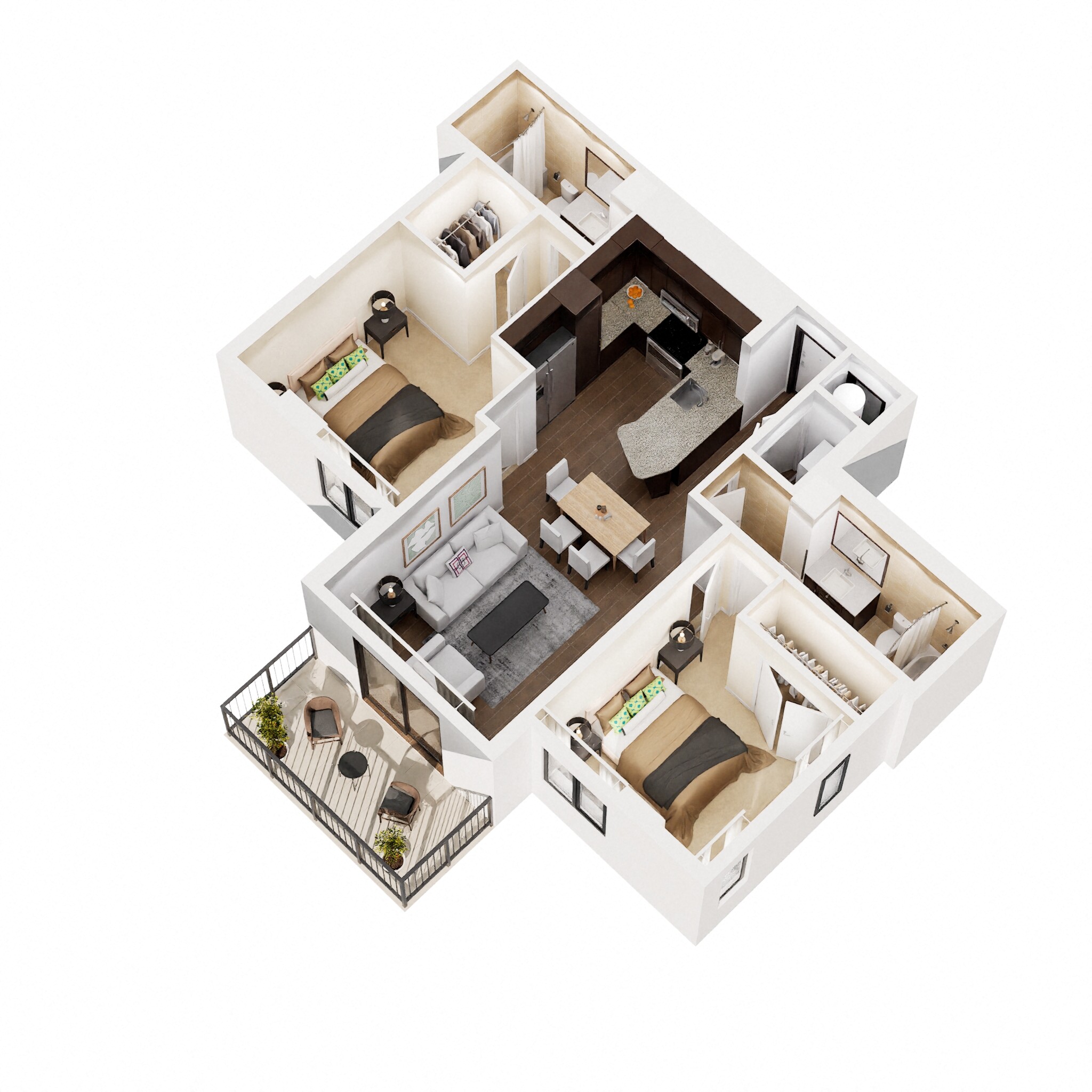 2B2 floor plan