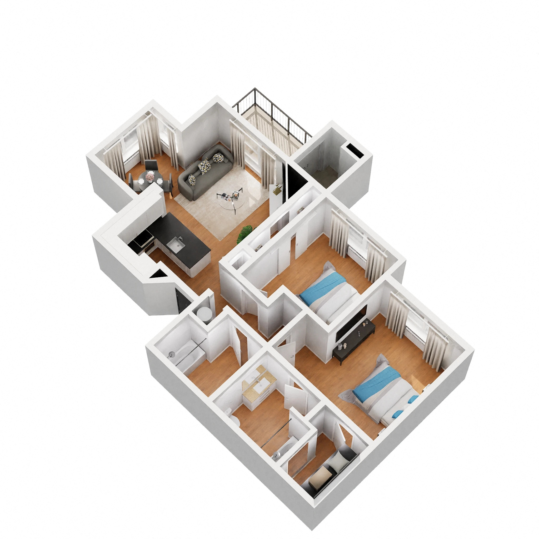 2BDM floor plan
