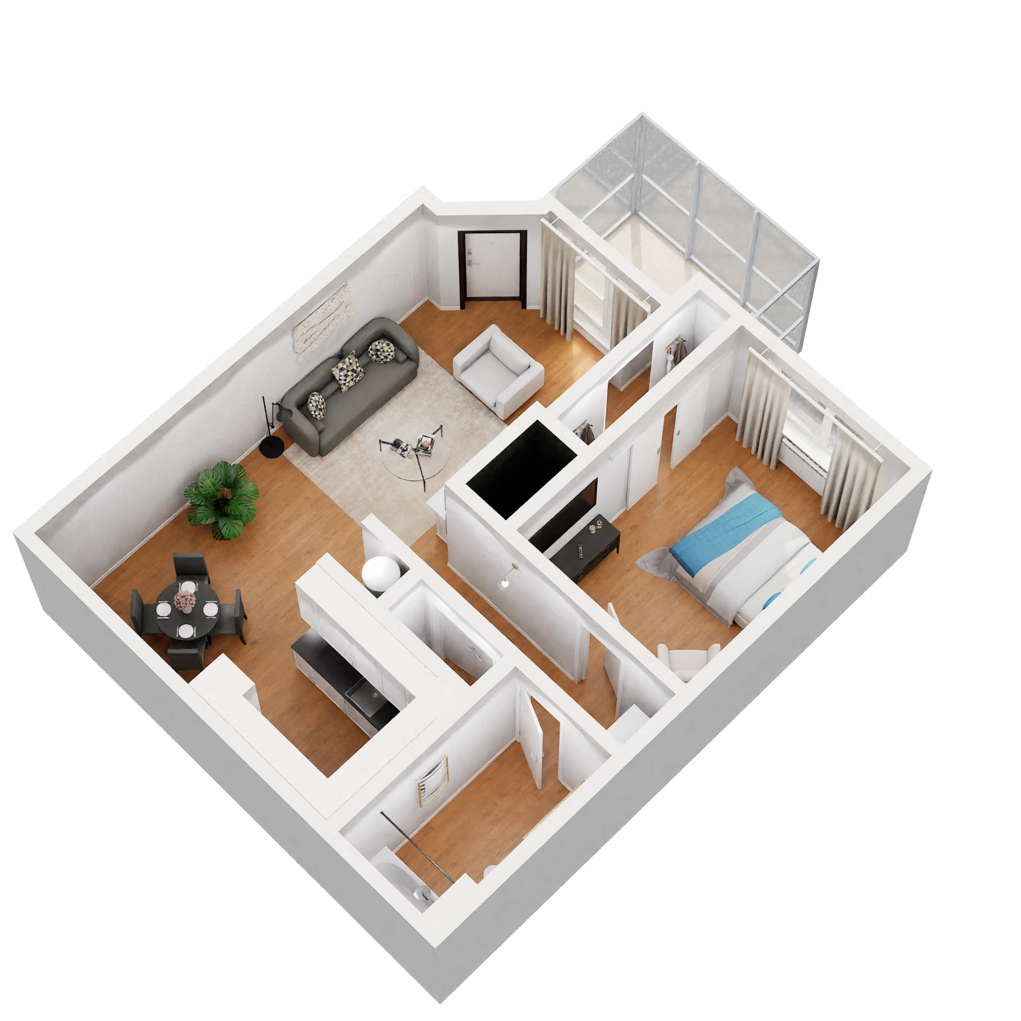 1BD floor plan