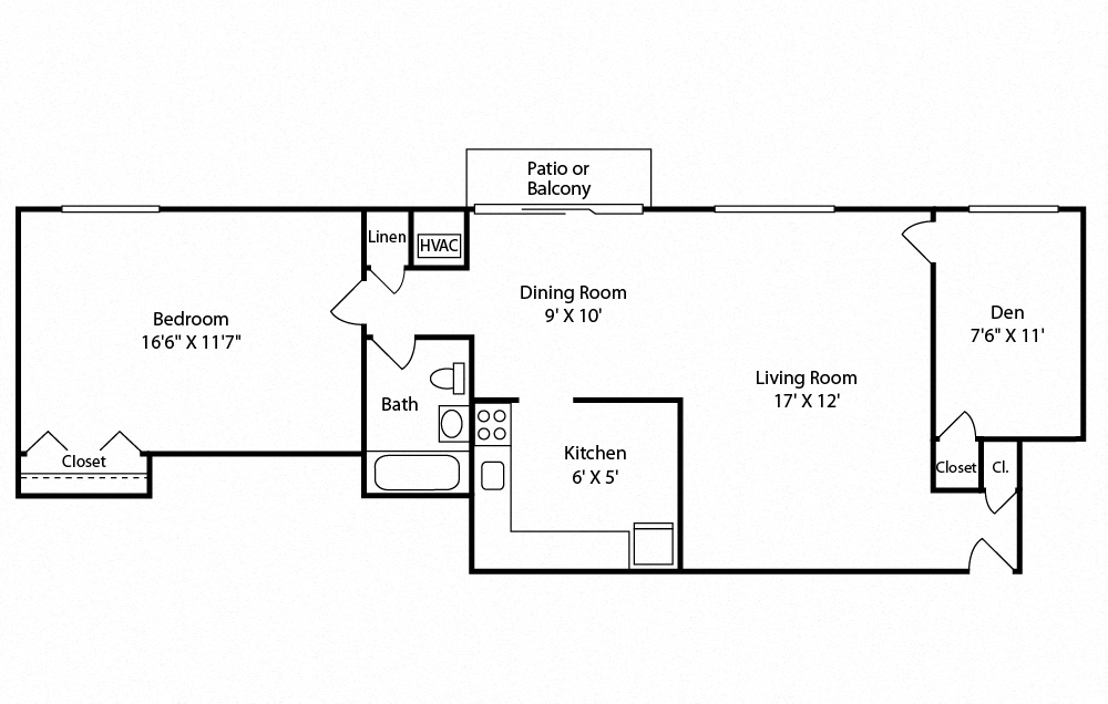 1D floor plan