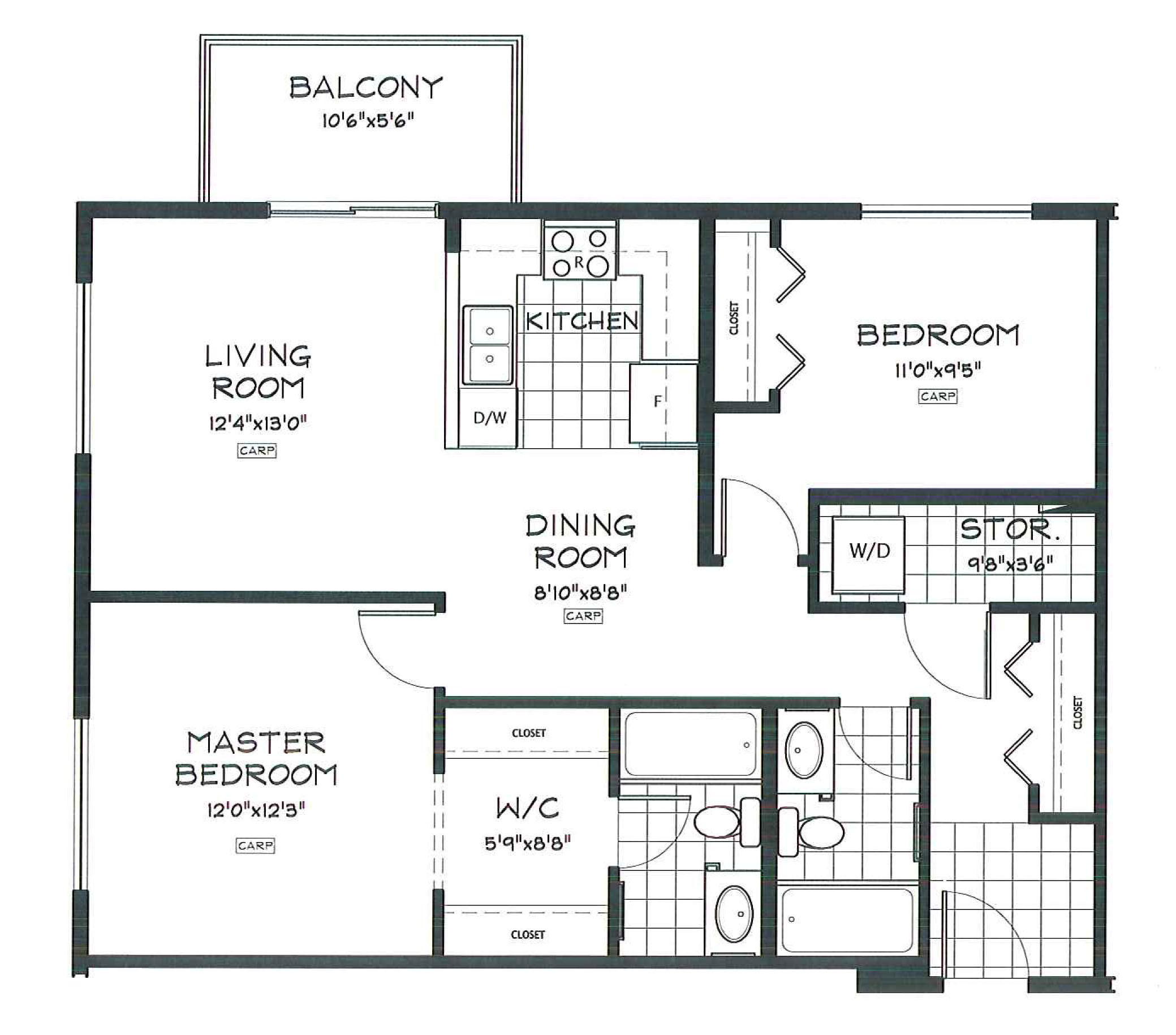 Floor Plans of Beacon Heights Apartments in Calgary, AB