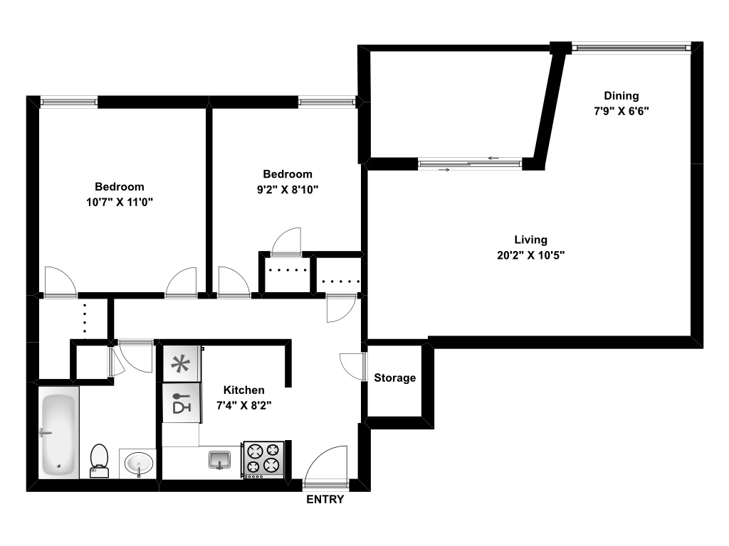 Floor Plans of Riverbend Tower Apartments in Chatham, ON