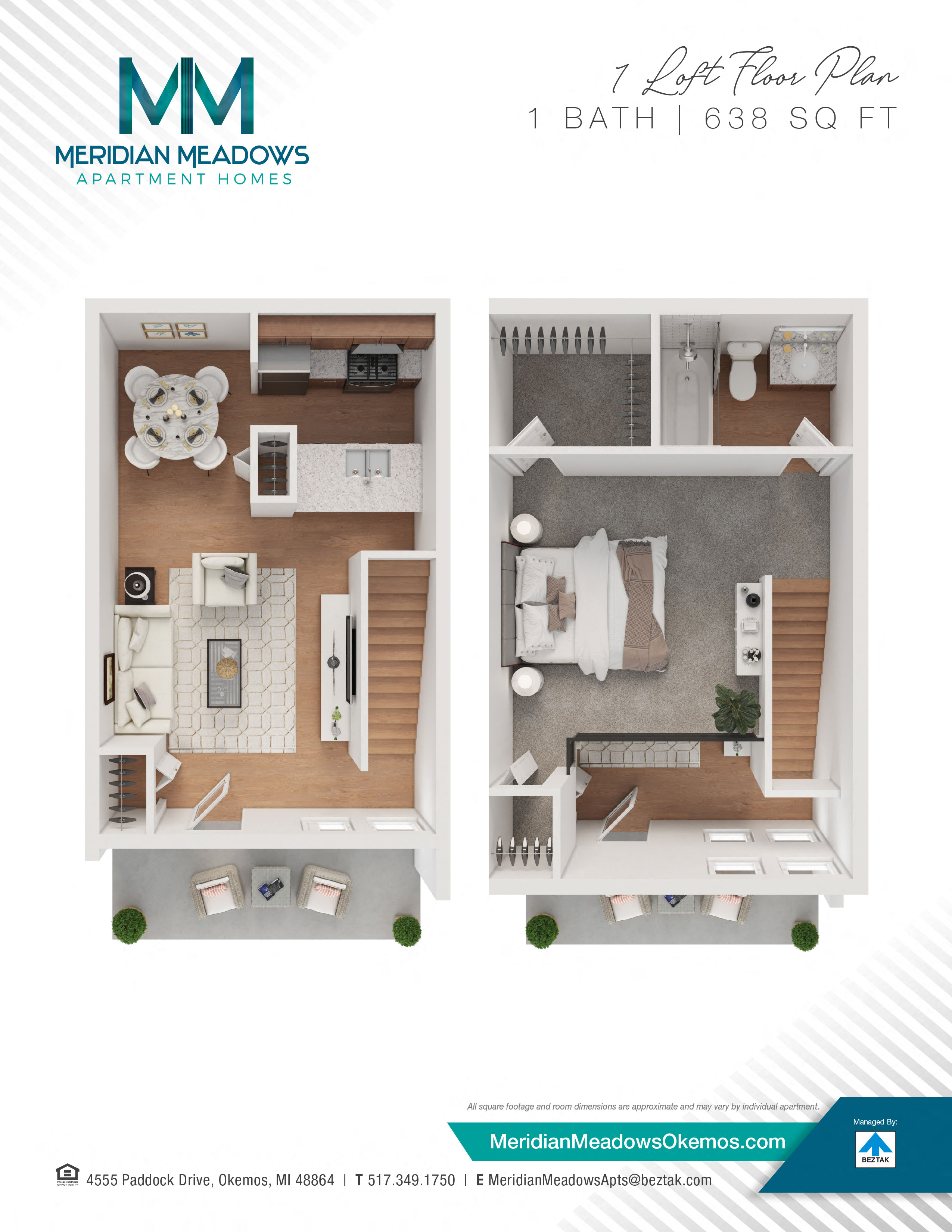 1 Bedroom Townhome floor plan