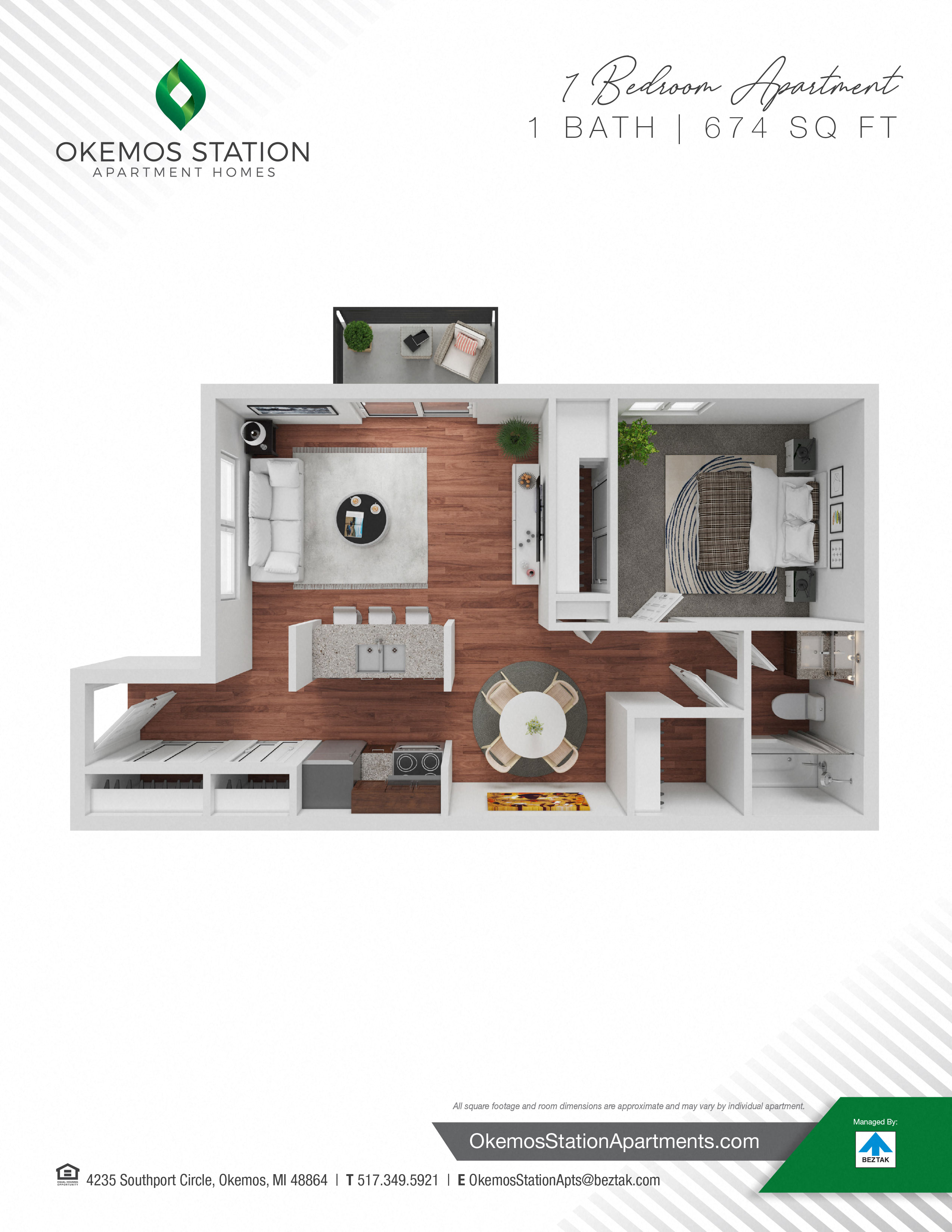 1 Bedroom floor plan