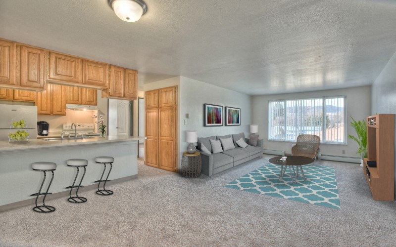Village on Elizabeth club house interior shows a large shared space