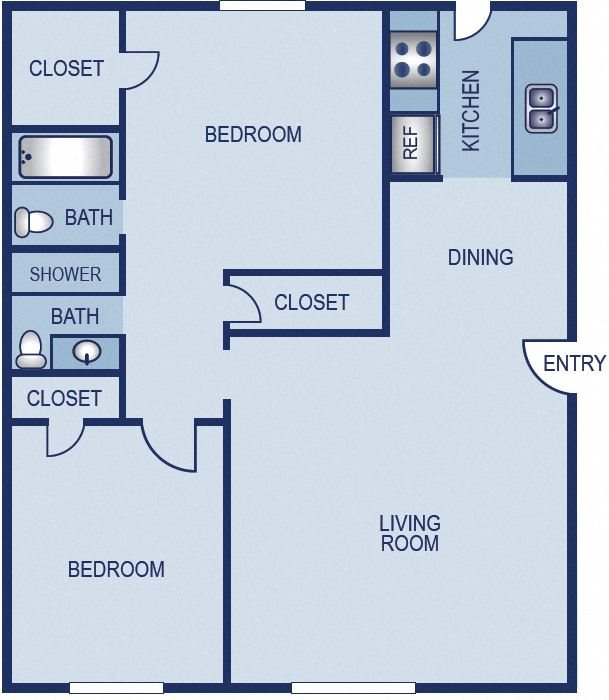 2 Bedrooms 1 Bathroom C Floor Plan 2 Bedrooms 1 Bathroom C Floor Plan at Lift, Farmers Branch, Texas
