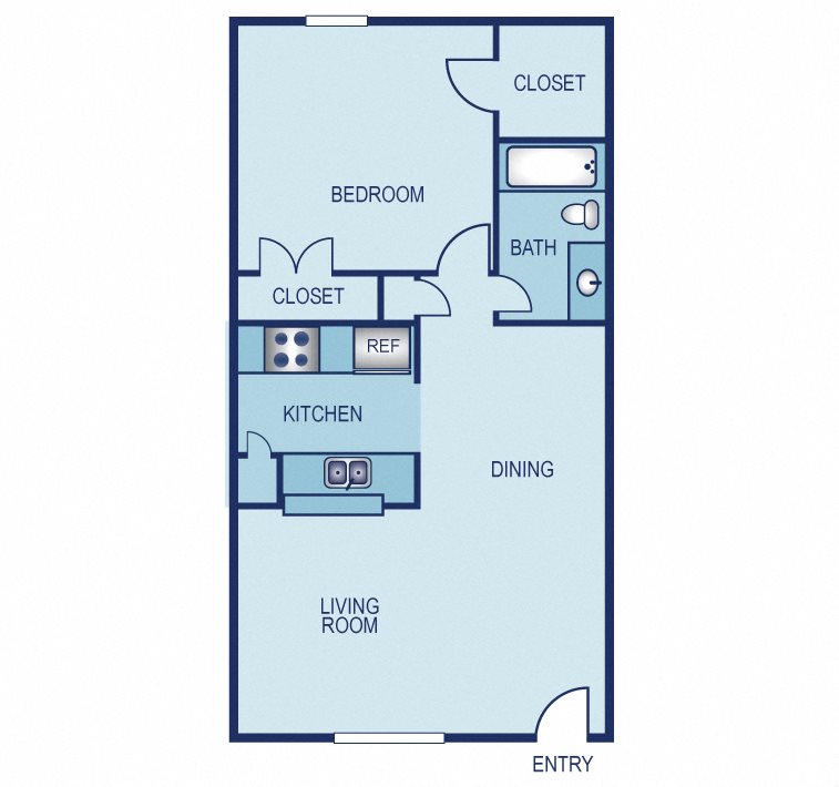 1 Bedroom 1 Bathroom Floor plan 1 Bedroom 1 Bathroom Floor plan at Lift, Farmers Branch, TX, 75244