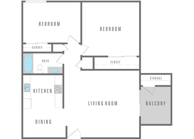2 bed and 1 bath