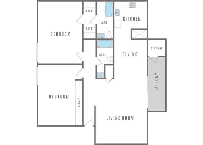 2 bed and 2 bath