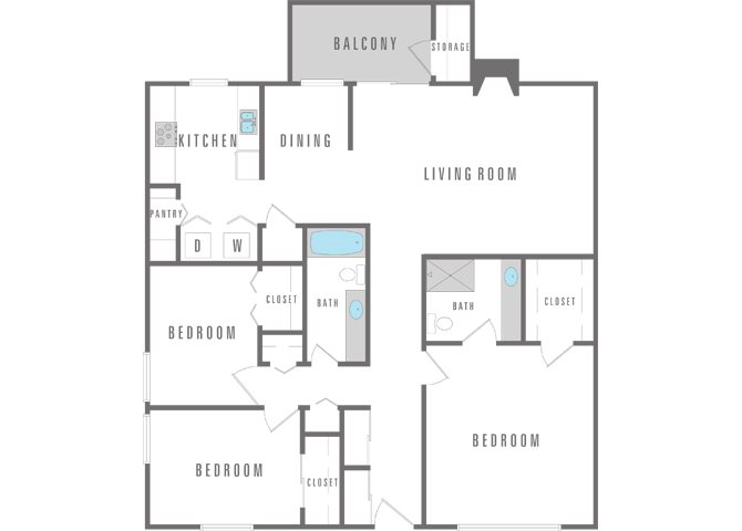 3 bed and 2 bath