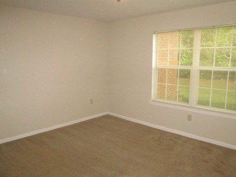 carpeted bedroom with large windows