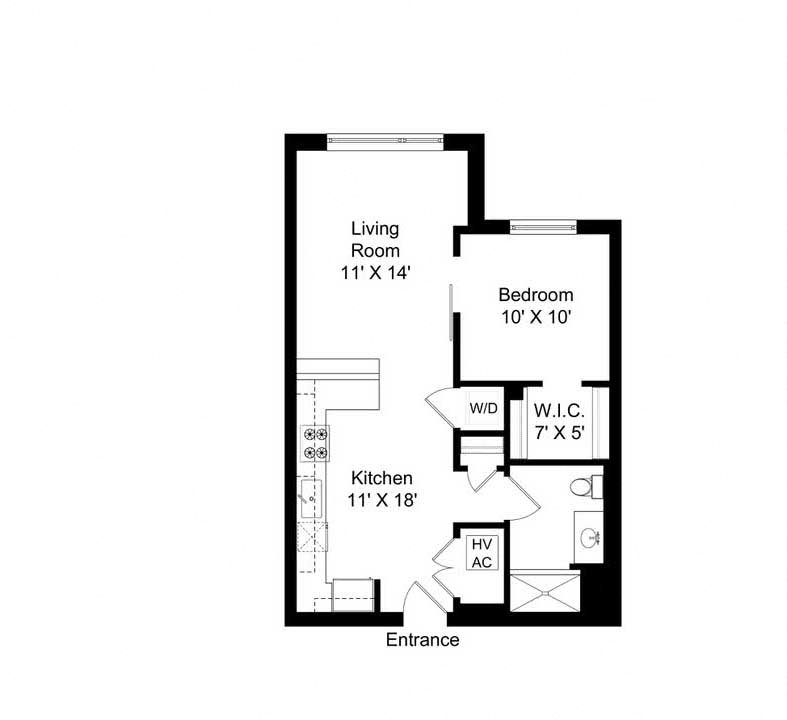 851 West 1 bed 1 bath 710 square foot apartment floor plan 851 West 1 bed 1 bath 710 square foot apartment floor plan