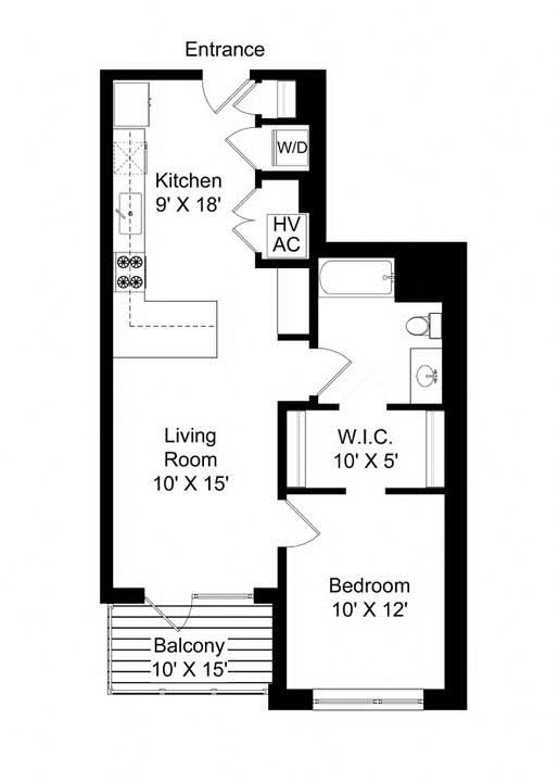 851 West 1 bed 1 bath 760 square foot apartment floor plan 851 West 1 bed 1 bath 760 square foot apartment floor plan