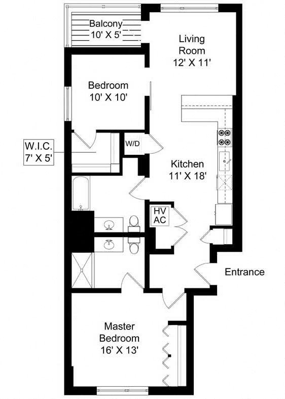 851 West 2 bed 2 bath 1100 square foot apartment floor plan 851 West 2 bed 2 bath 1100 square foot apartment floor plan