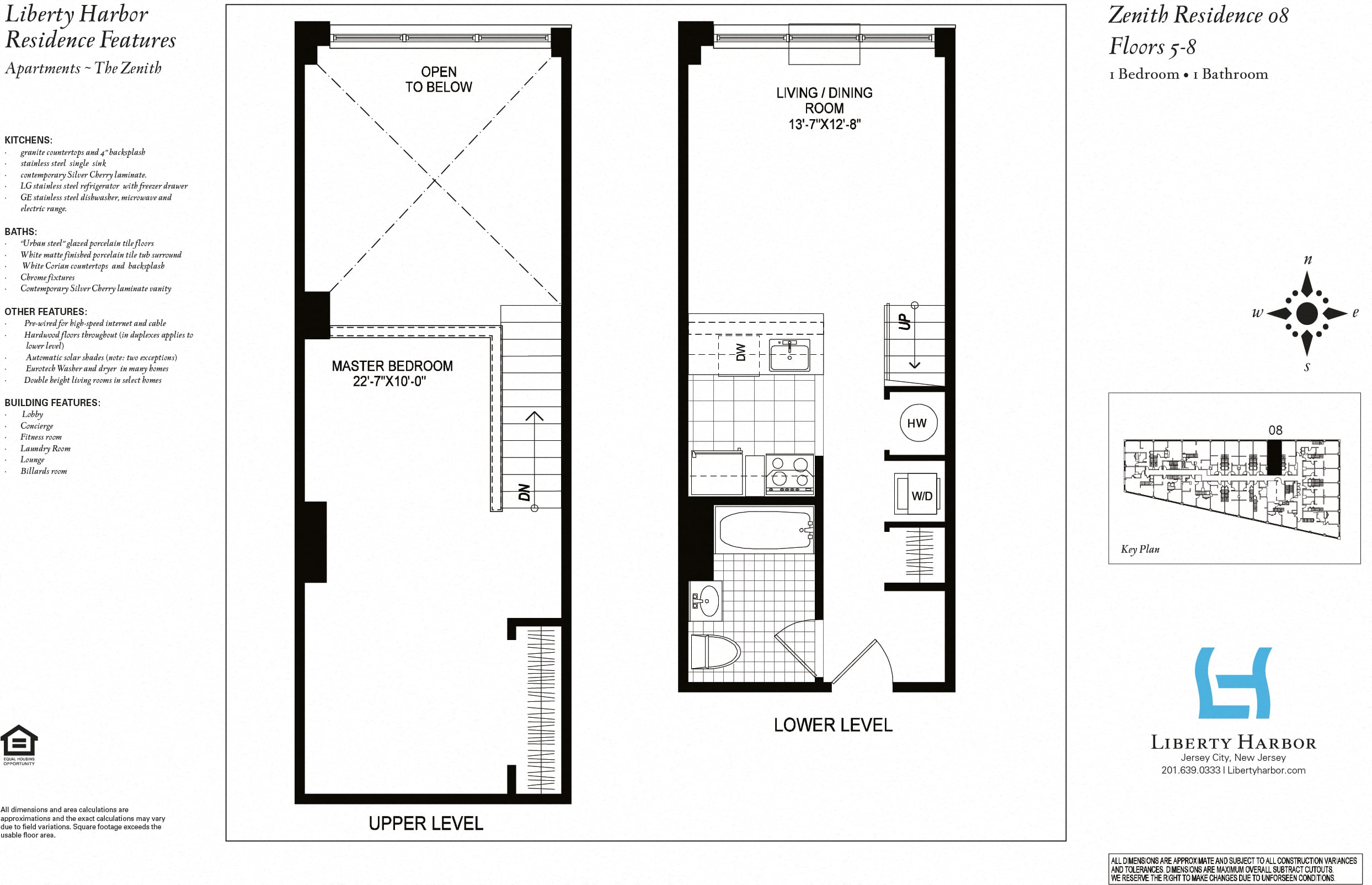 One-bedroom duplex floor plan at The Zenith