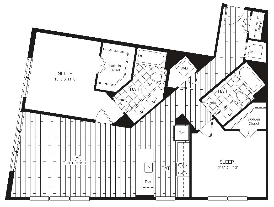 Apartment 27-208 floorplan