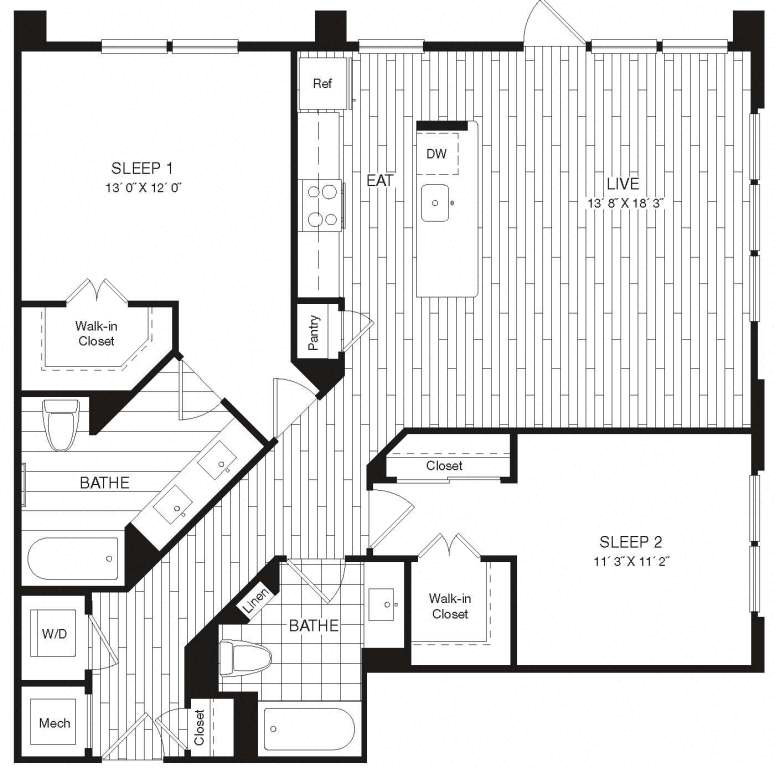 Apartment 29-230 floorplan