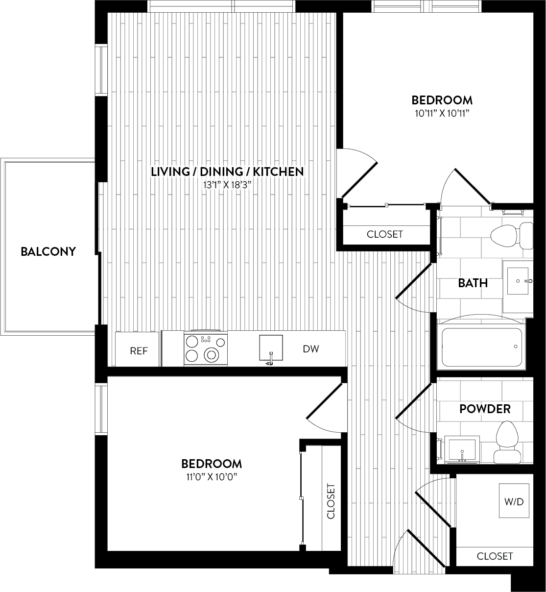 APT. A-308 floor plan thumb