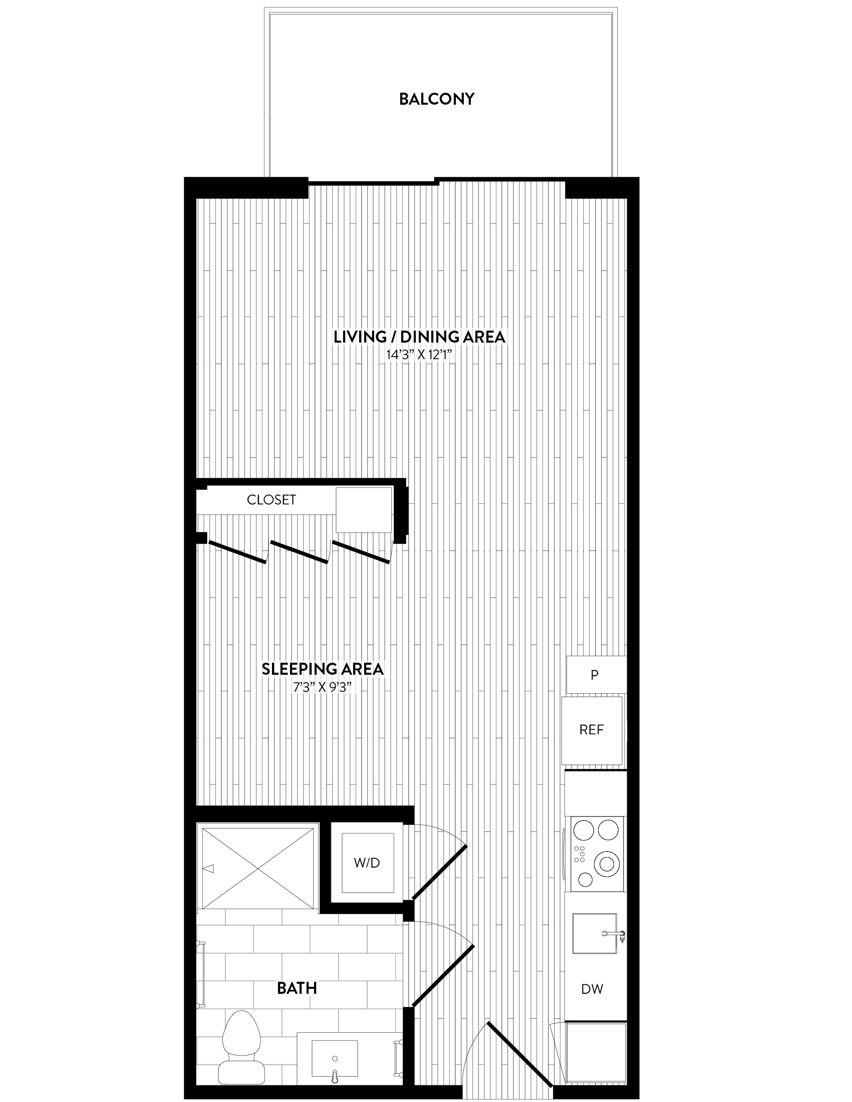 APT. A-211 floor plan thumb