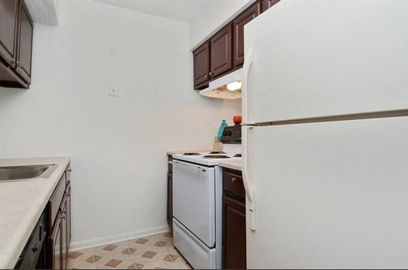 Apartments at Pangea Vineyards offer appliances and updated cabinetry in the kitchen.