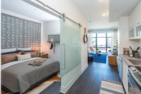 Kitchen In One Bedroom Floorplan at The Edison at Union Market, Washington, DC