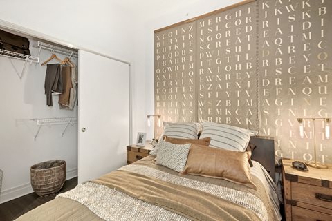 Decorated Bedroom at The Edison at Union Market, Washington, Washington