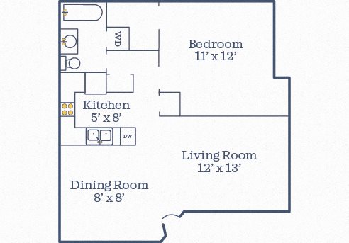 Windmill 1 BR/1BA 648 SF