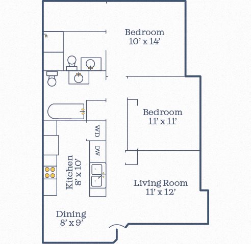 Richmond 2 BR/2BA 938 SF