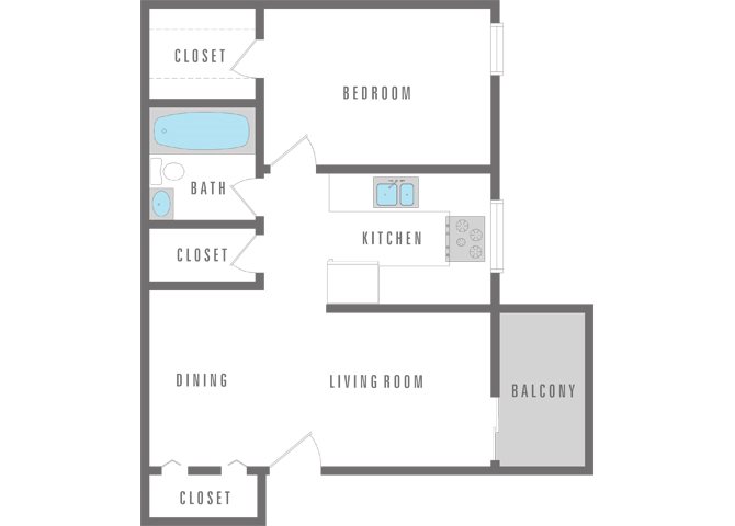1 bed and 1 bath