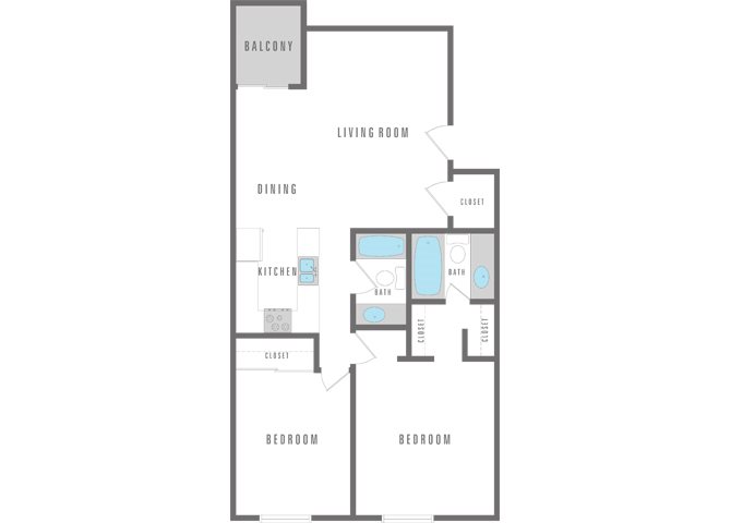 2 bed and 2 bath