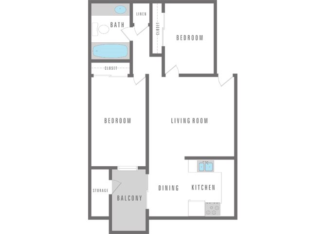 2 bed and 1 bath