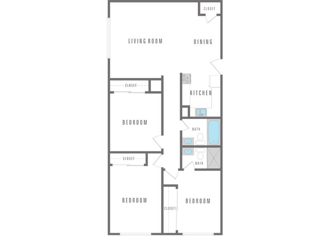 3 bed and 2 bath