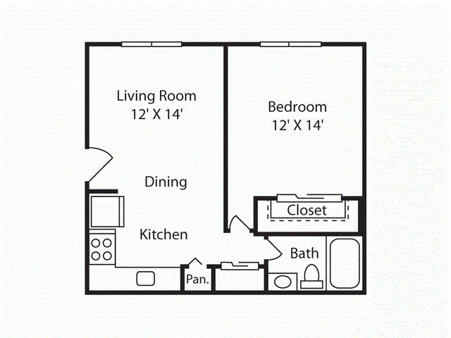 Semi-Upgrade floor plan one bed one bath Willowbrook Tampa Florida