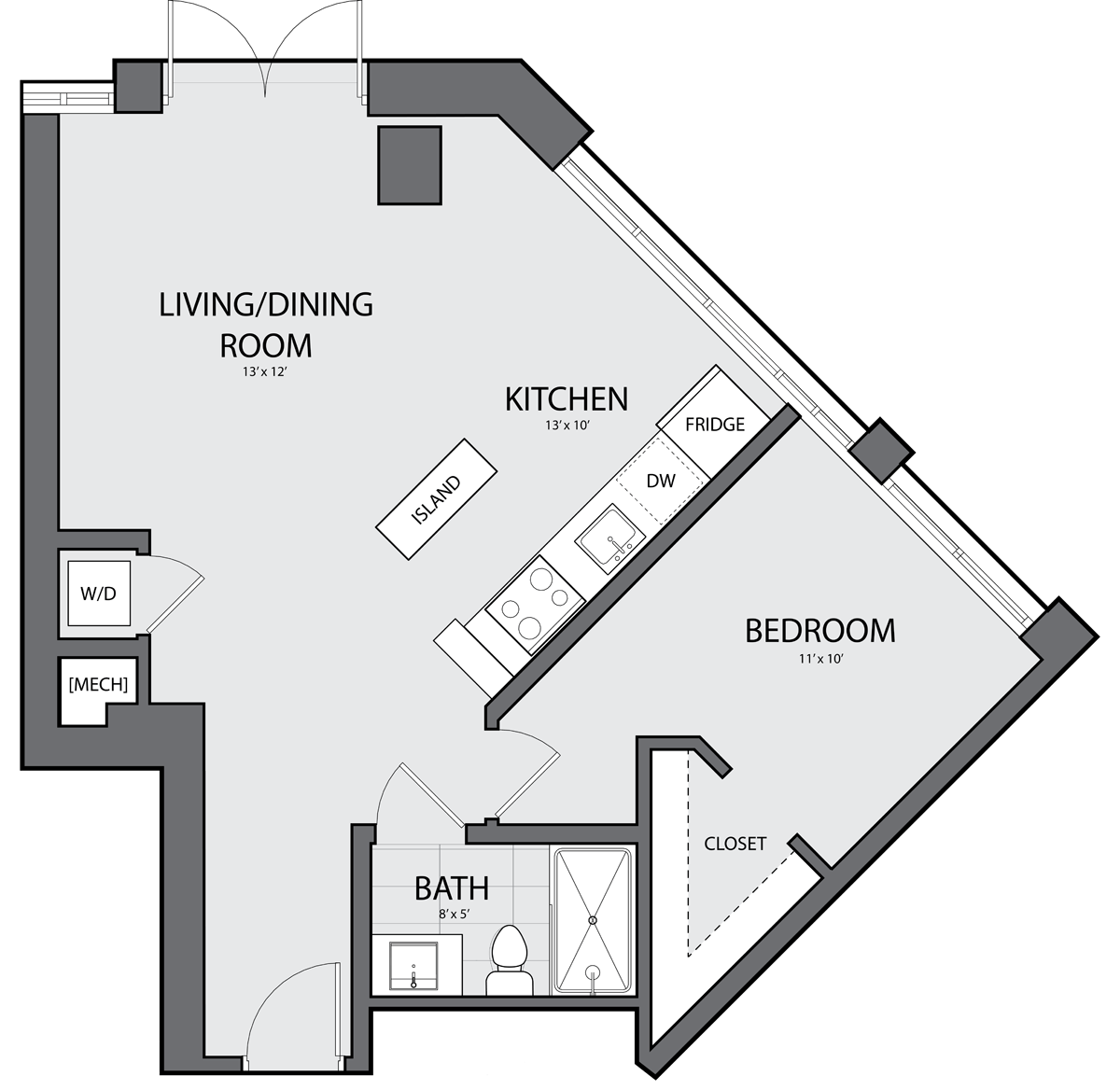 Floor Plan Image of Apartment Apt W-652