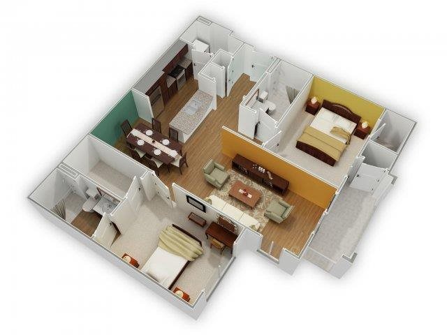 The Mitchell A-2 Floorplan The Mitchell A-2 Floorplan at Phillips Mallard Creek Apartments, Charlotte, NC