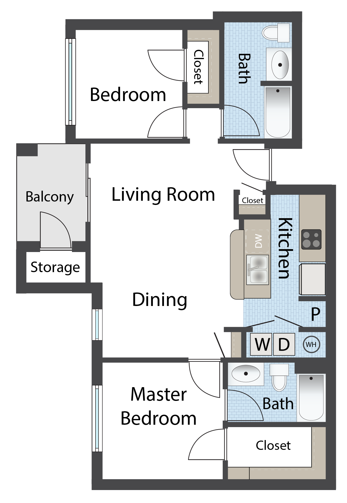 Floor Plans of Raintree Apartments I and II in Clovis, NM