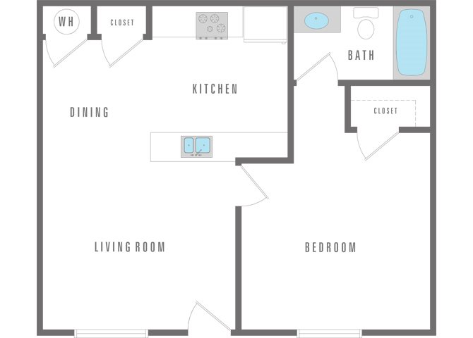 1 bed and 1 bath