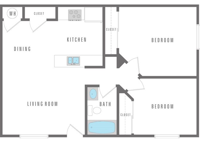 2 bed and 1 bath