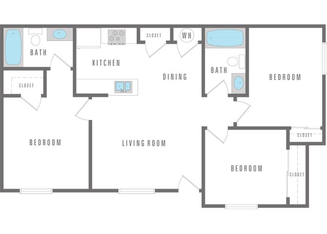 3 bed and 2 bath