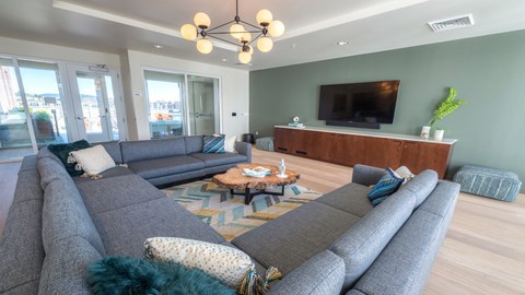 Resident lounge with ample couch seating