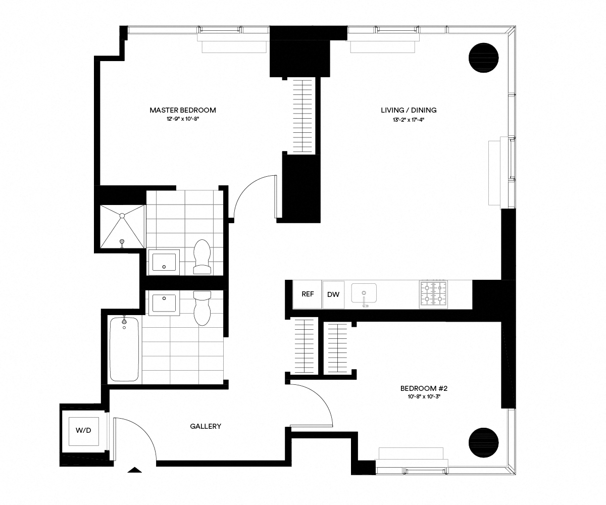 3D floor plan image for apartment 2-36D at Randolph Perimeter